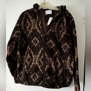Men’s Sherpa zip hoodie Old Navy brown M
